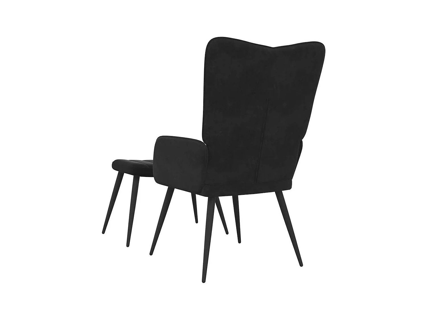 Sillón de relax | Silla de relax con taburete terciopelo negro SHL6349