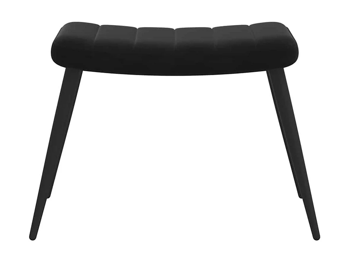 Sillón de relax | Silla de relax con taburete terciopelo negro SHL6349