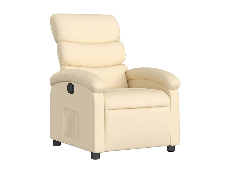 Fauteuil inclinable-Fauteuil salon Crème Tissu SHL3697