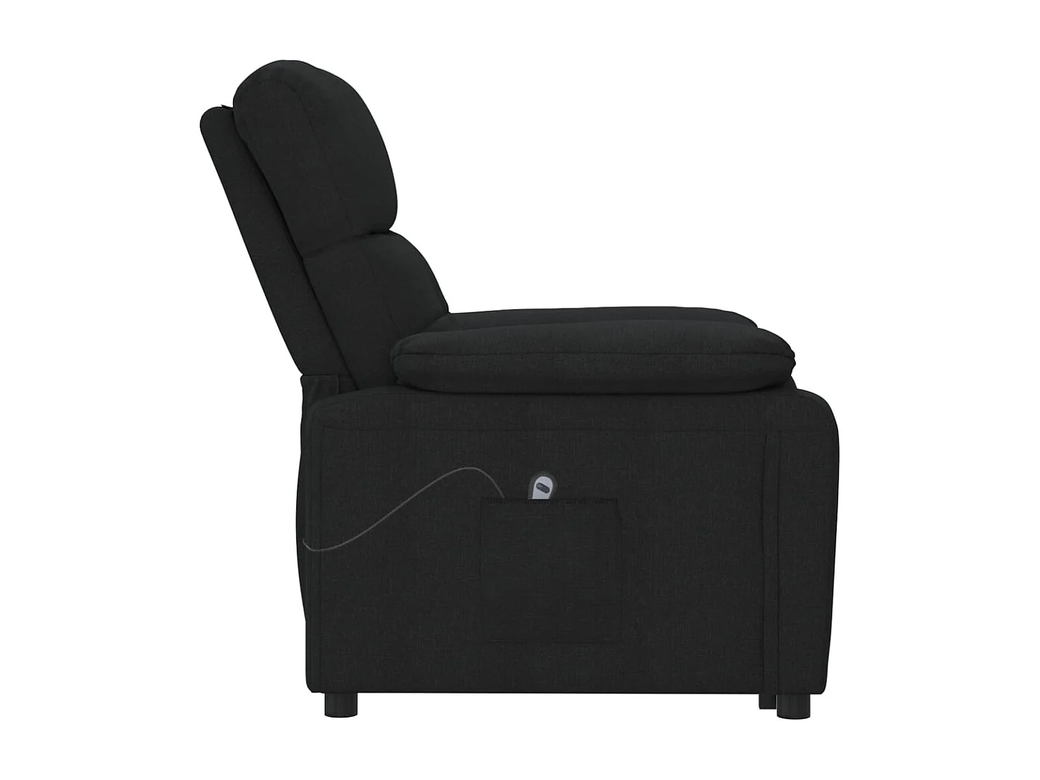 Relaxsessel Elektrisch | Lounge Sessel indoor Schwarz Stoff SHL33985