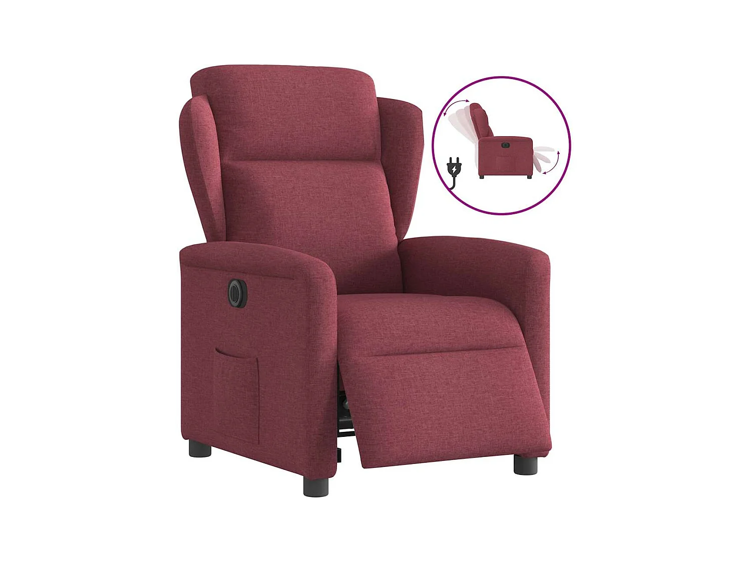 Sillón de relax | Silla | Sillón reclinable eléctrico tela rojo tinto SHL8574