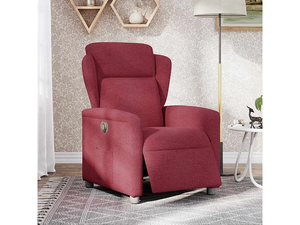 Fauteuil inclinable électrique-Chaise de relax-Fauteuil TV Rouge bordeaux Tissu SHL3429