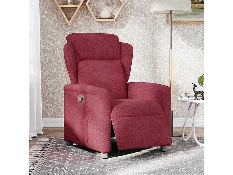 Fauteuil inclinable électrique-Chaise de relax-Fauteuil TV Rouge bordeaux Tissu SHL3429