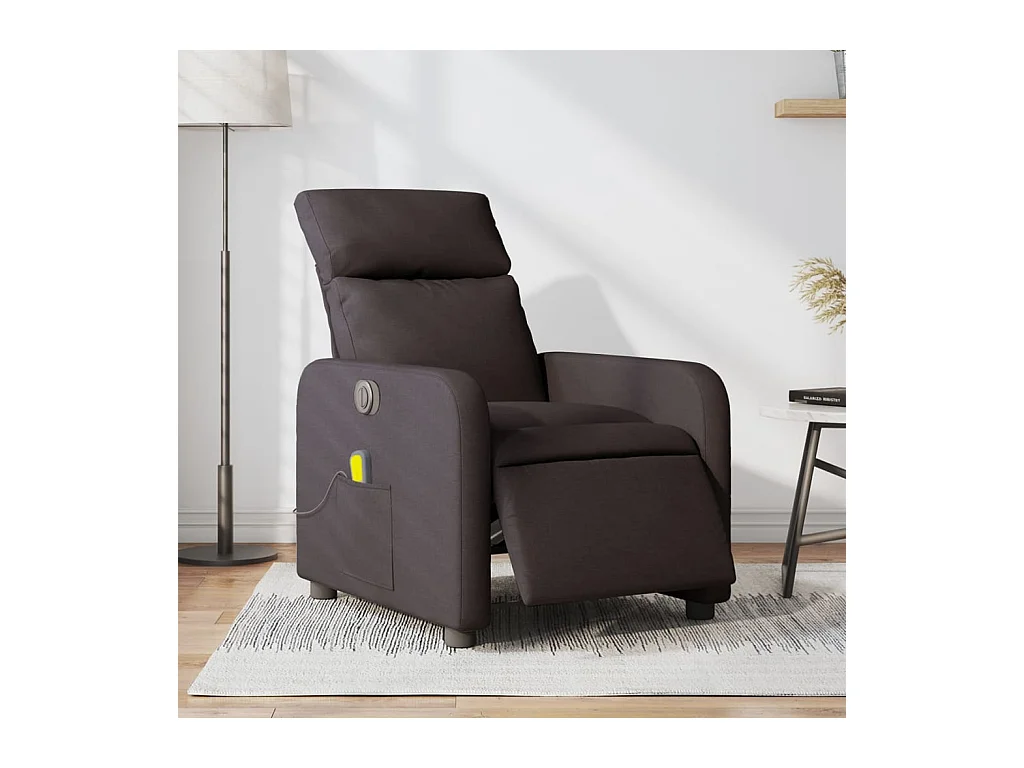 Fauteuil inclinable électrique-Fauteuil de massage de Salon Marron foncé Tissu SHL1289