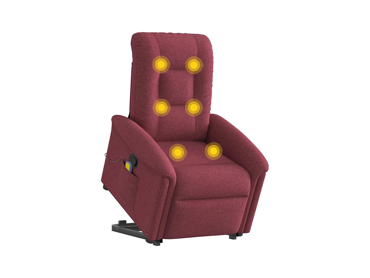Fauteuil inclinable-Chaise de relax-Fauteuil de Massage Rouge bordeaux Tissu SHL1627