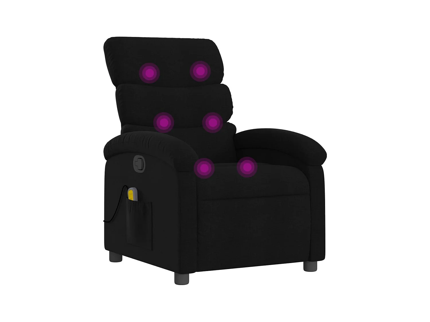 Fauteuil inclinable-Chaise de relax-Fauteuil de Massage noir tissu SHL3069