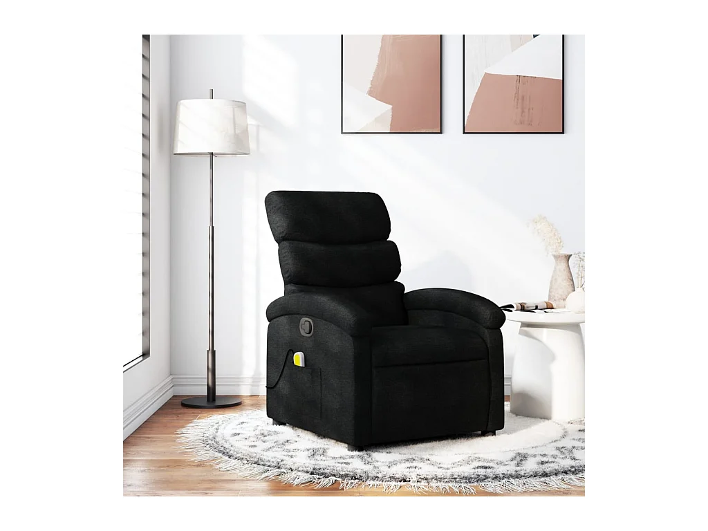Fauteuil inclinable-Chaise de relax-Fauteuil de Massage noir tissu SHL3069