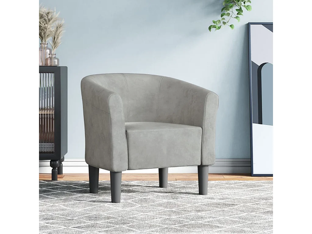Relaxsessel | Clubsessel Hellgrau Samt SHL55690