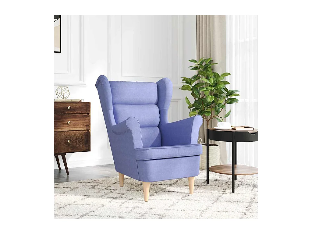 Fauteuil de Salon-Chaise de relax bleu jean 74x84x100 cm tissu SHL1248