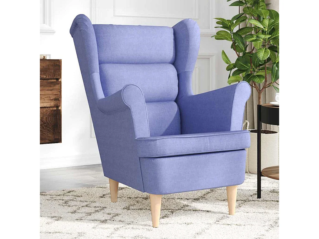 Fauteuil de Salon-Chaise de relax bleu jean 74x84x100 cm tissu SHL1248