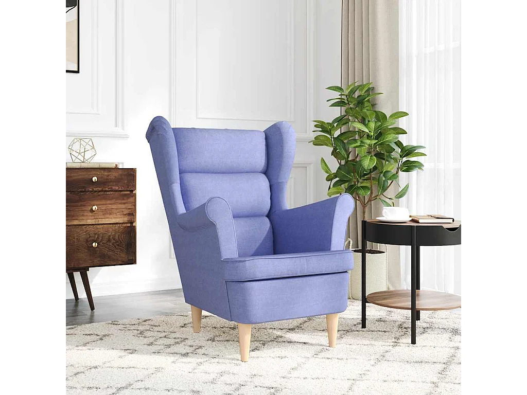 Fauteuil de Salon-Chaise de relax bleu jean 74x84x100 cm tissu SHL1248