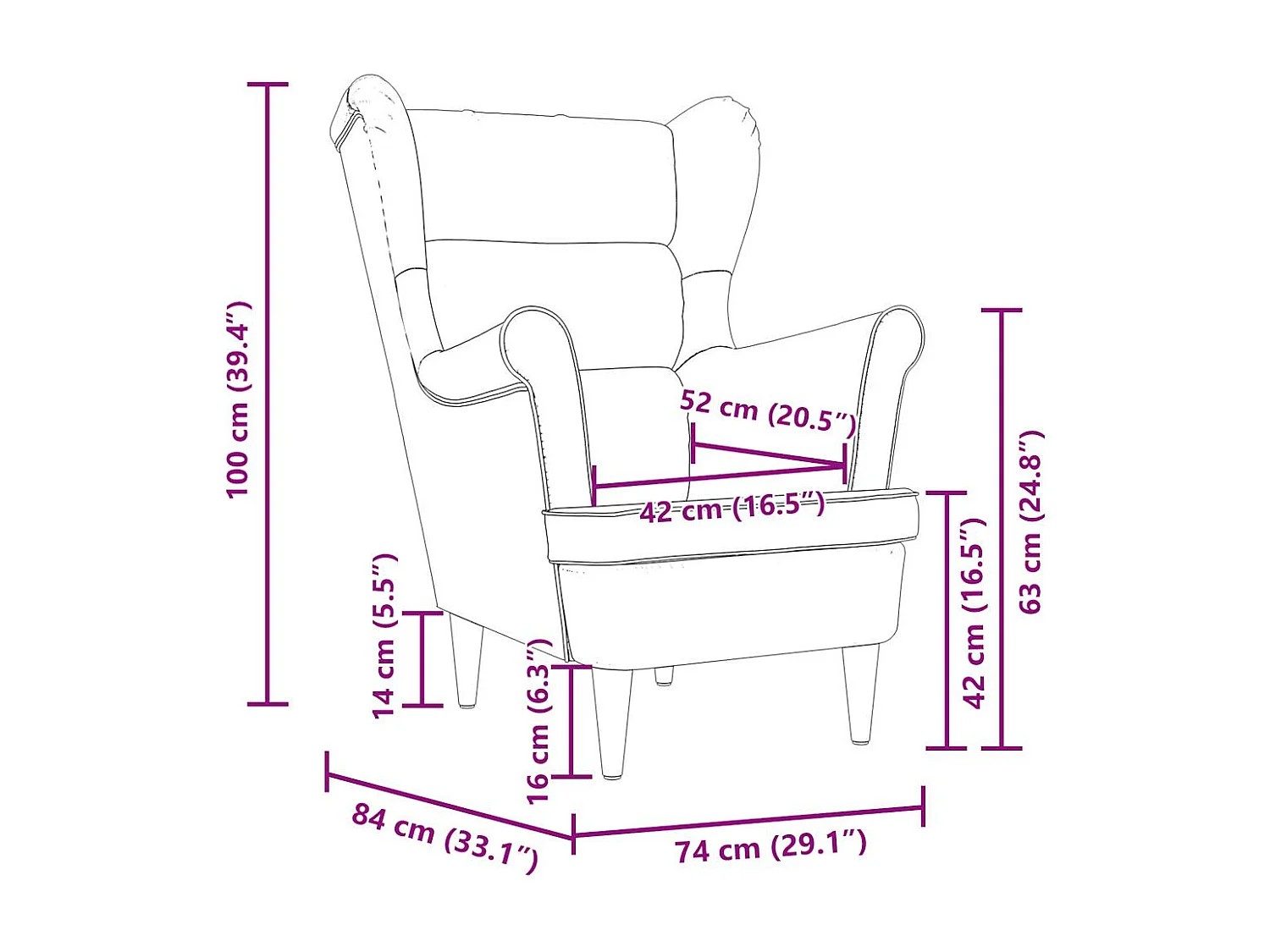 Fauteuil de Salon-Chaise de relax bleu jean 74x84x100 cm tissu SHL1248