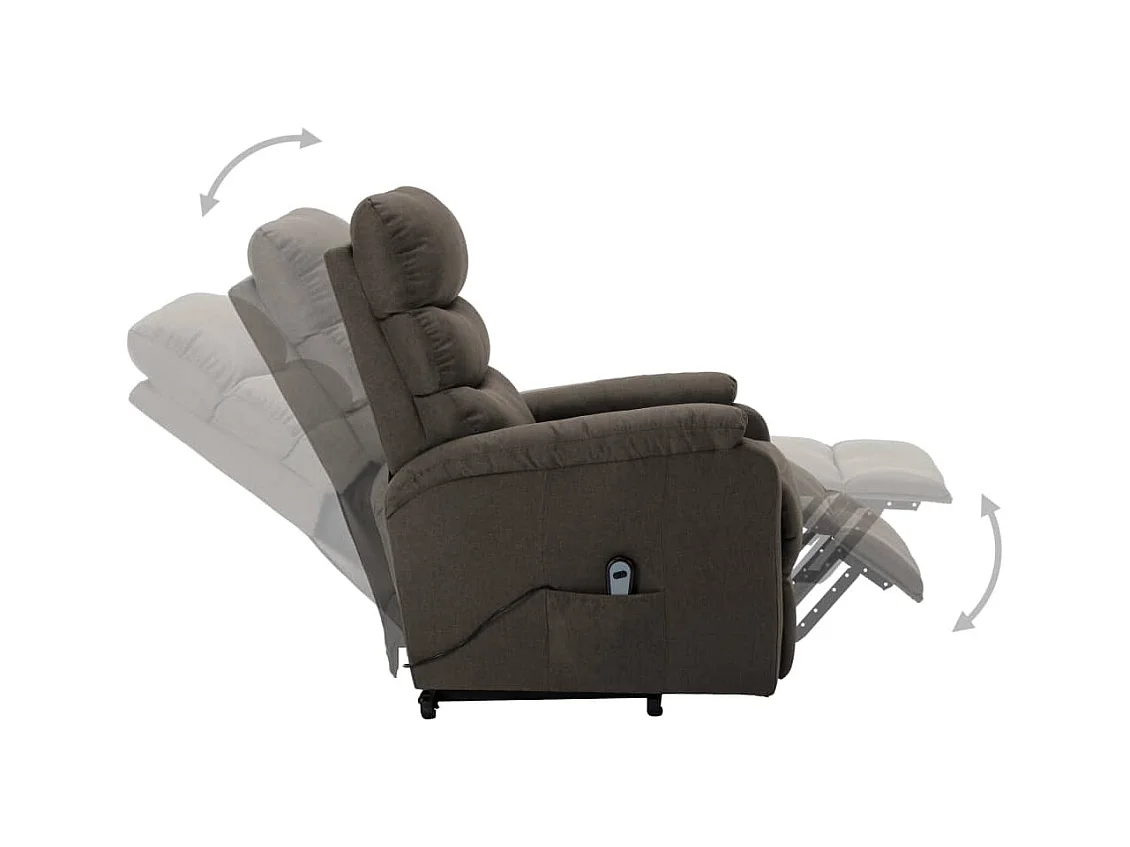 Silla de relax | Sillón elevable tela gris taupe SHL6920