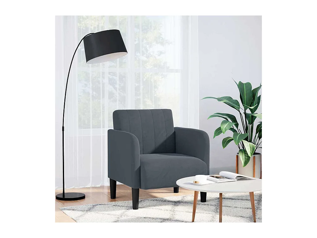 Sillón de relax con reposabrazos Terciopelo Gris Oscuro 54 cm SHL2281
