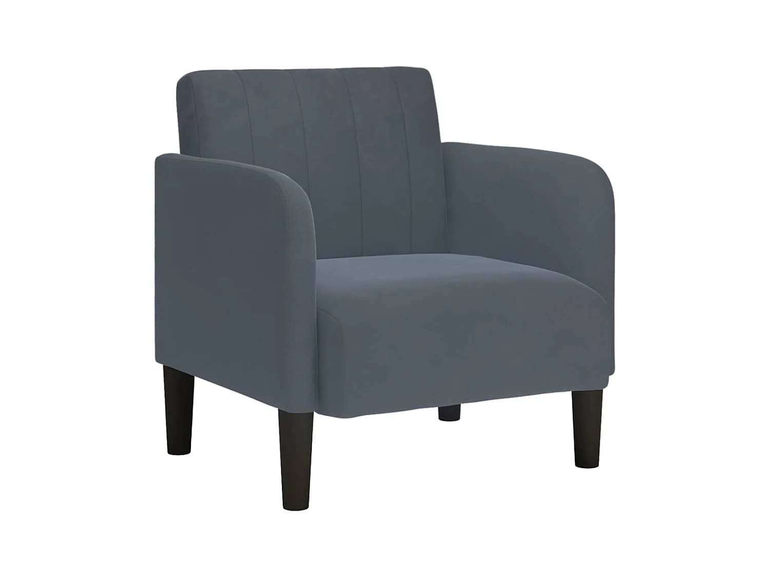 Fauteuil Salon-Chaise de relax avec accoudoirs gris foncé 54 cm velours SHL1575