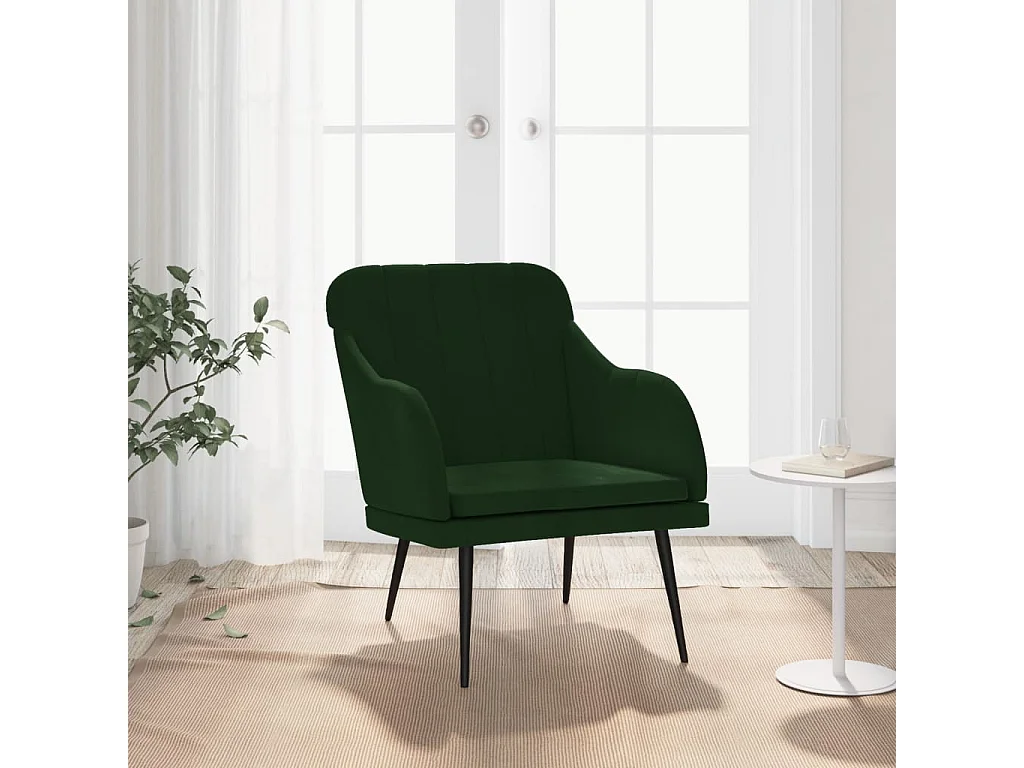 Sillón de salón | Silla de relax | Sillón de terciopelo verde oscuro 63x76x80 cm SHL5285