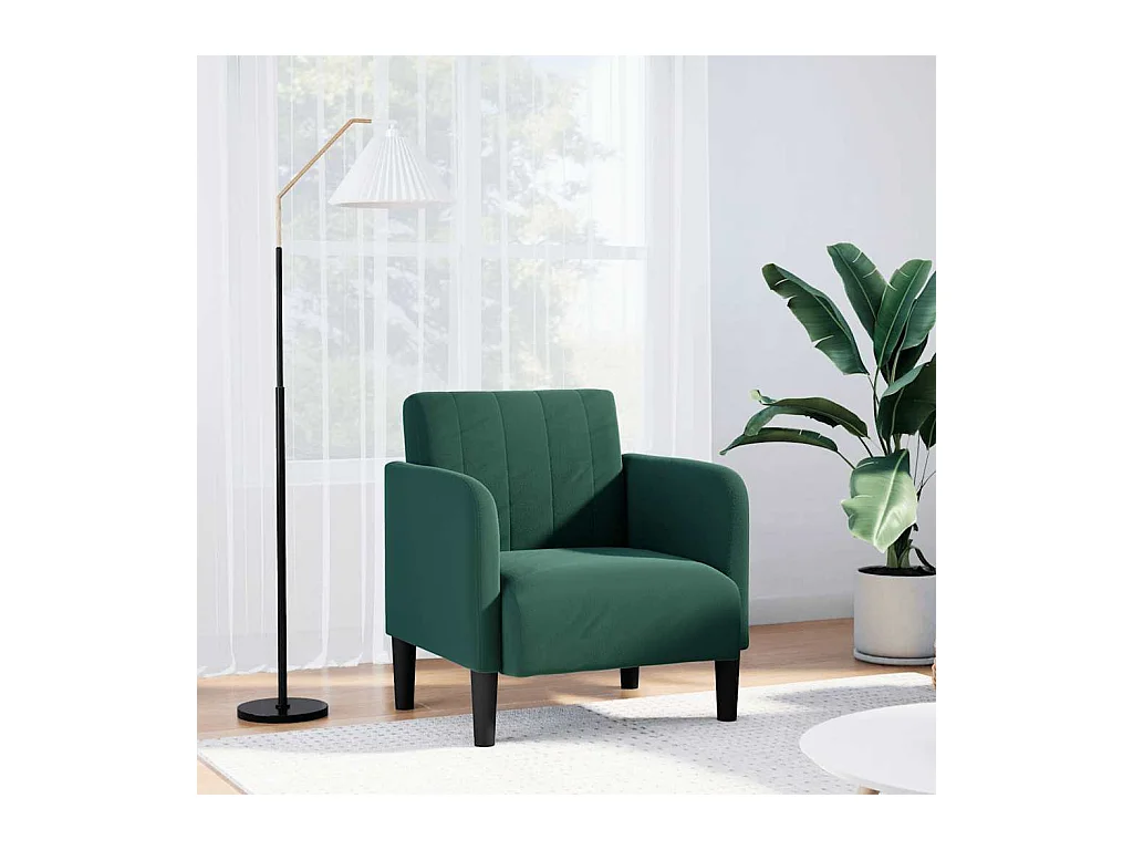 Sillón de relax con reposabrazos Terciopelo Verde Oscuro 54 cm SHL2739