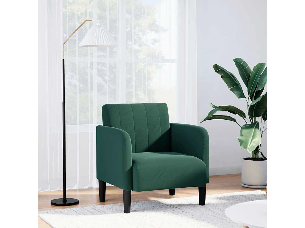 Relaxsessel | Lounge Sessel mit Armlehnen Dunkelgrün 54 cm Samt SHL26877
