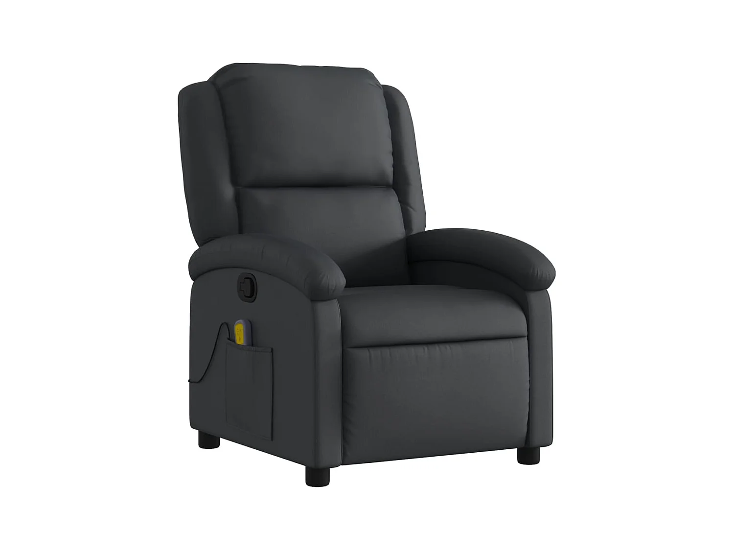 Fauteuil inclinable-Chaise de relax-Fauteuil de Massage noir cuir véritable SHL3035