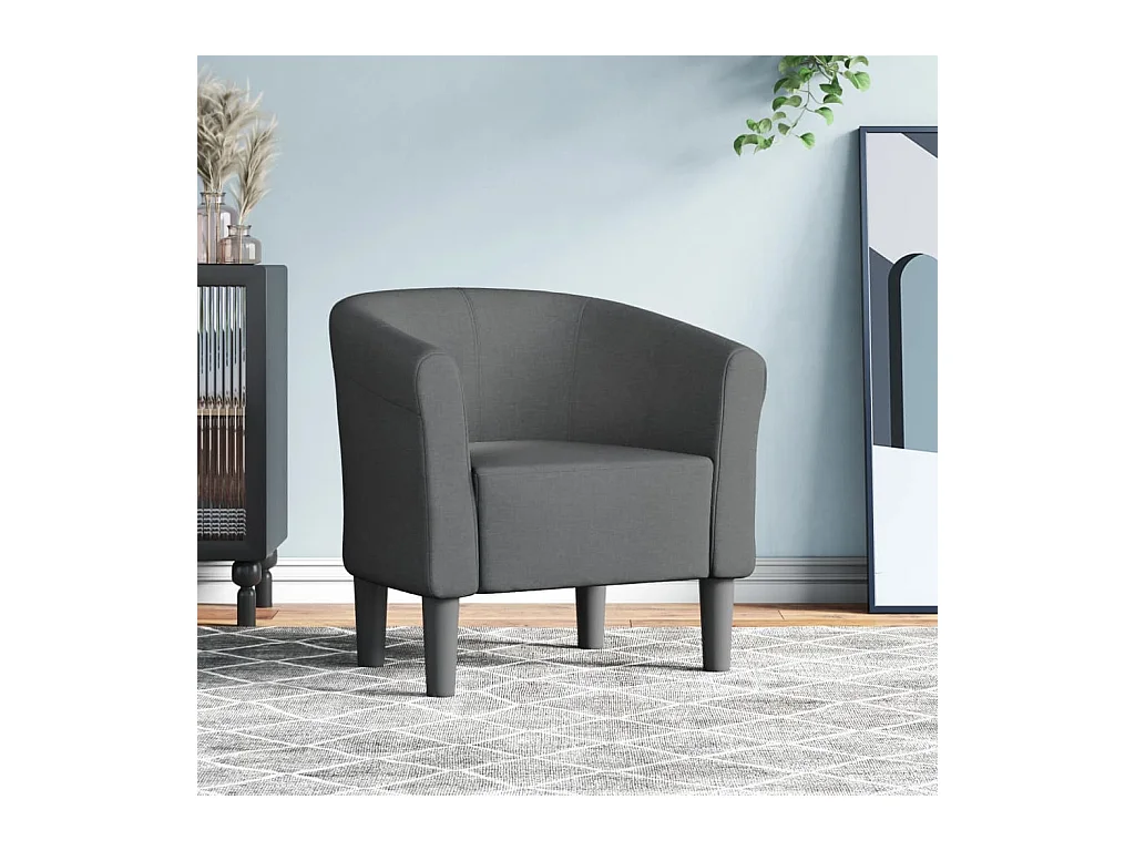 Sillón de salón | Silla de relax | Sillón de tela gris oscuro SHL6156