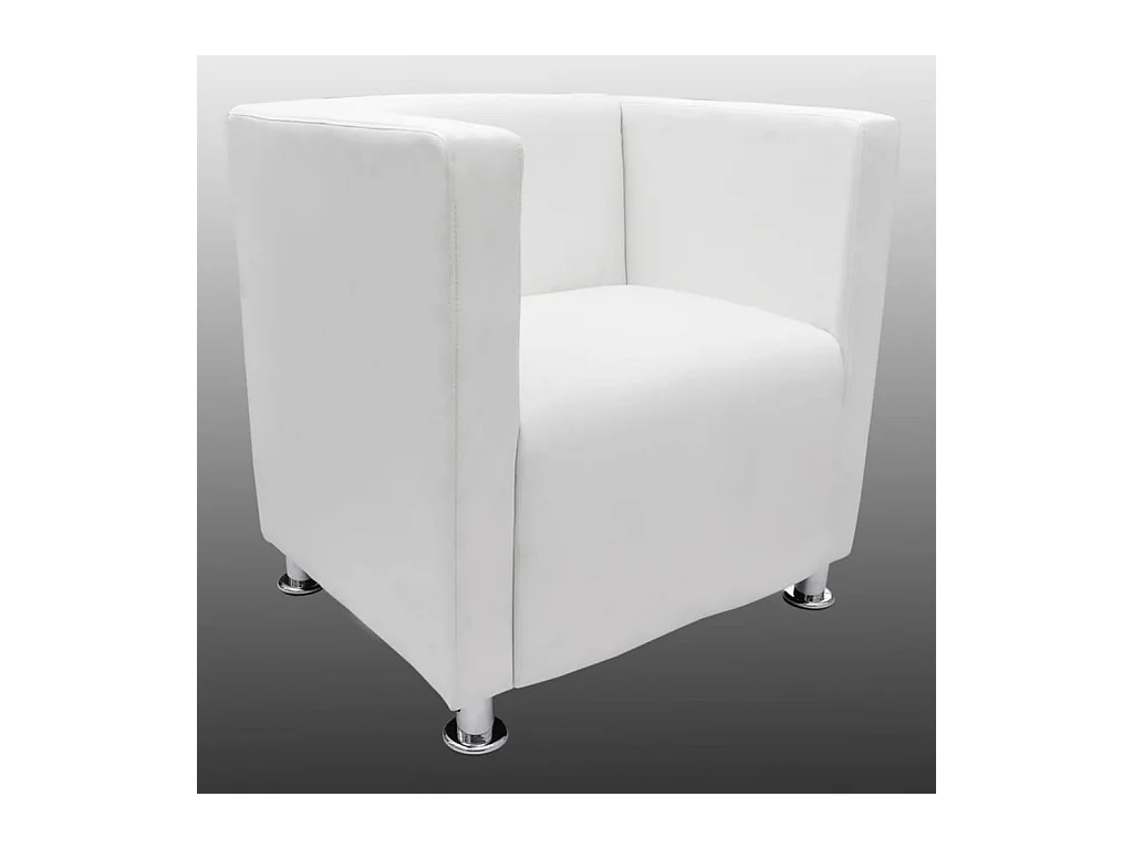 Sillón | Silla de cuero sintético blanco SHL4476