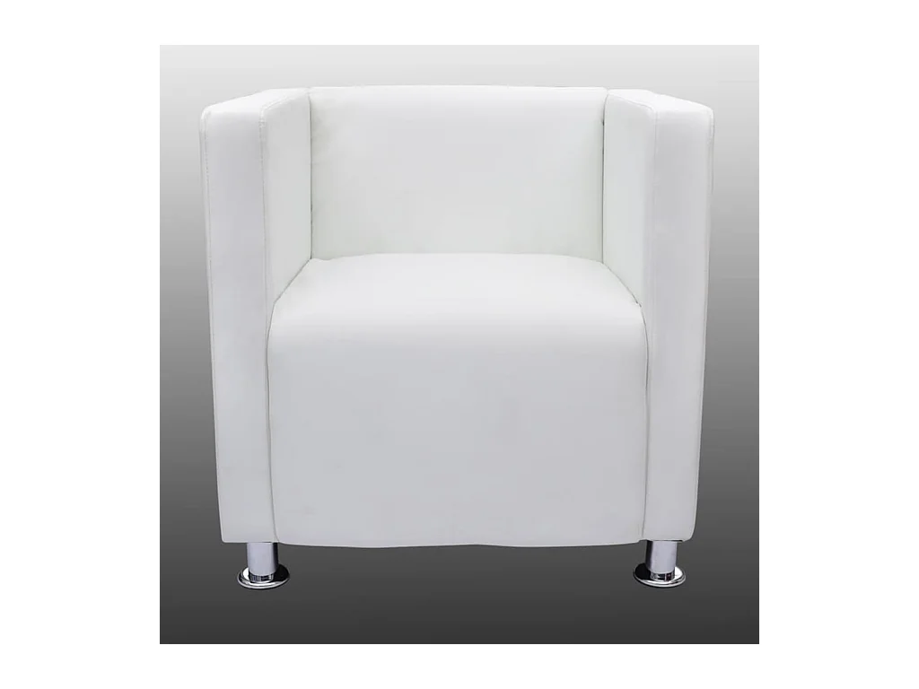 Sillón | Silla de cuero sintético blanco SHL4476