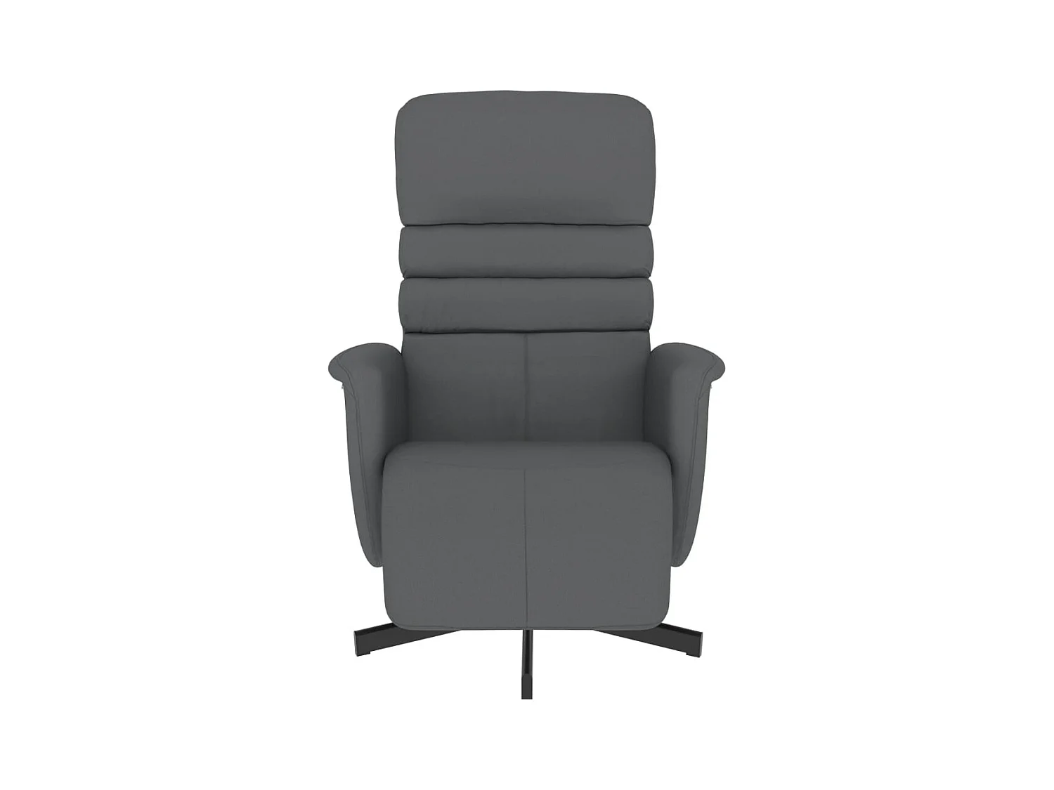 Sillón de relax | Sillón reclinable con reposapiés cuero sintético gris SHL2735