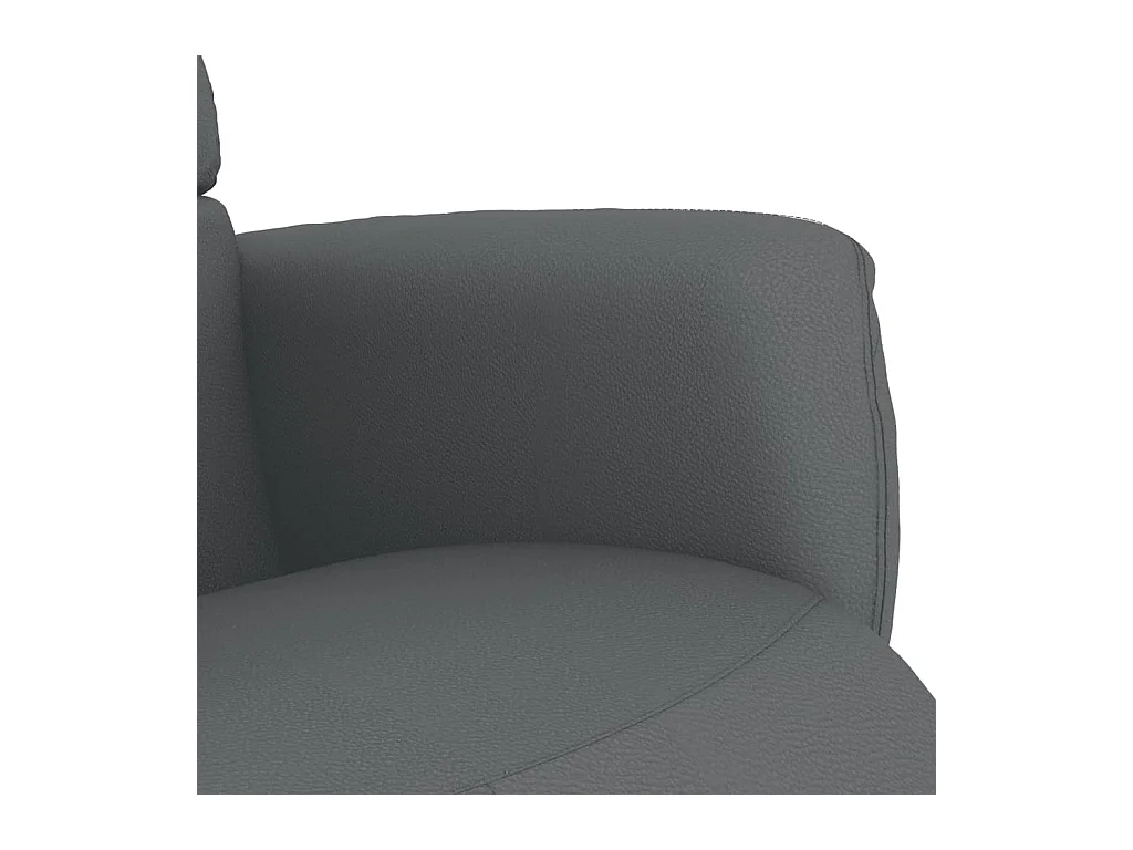 Sillón de relax | Sillón reclinable con reposapiés cuero sintético gris SHL2735