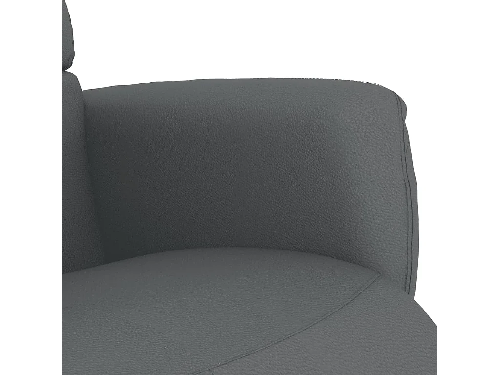 Relaxsessel | Lounge Sessel für Wohnzimmer mit Fußteil Grau Kunstleder SHL80452