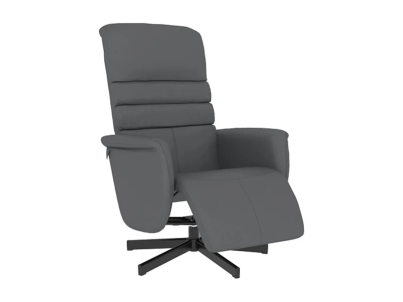 Fauteuil inclinable-Fauteuil salon avec repose-pieds gris similicuir SHL1291