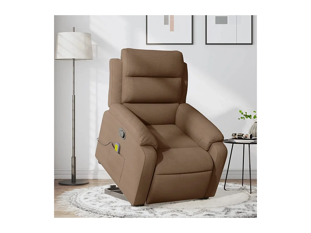 Poltrona reclinável massagens | Poltrona Confortável tecido castanho SHL595950