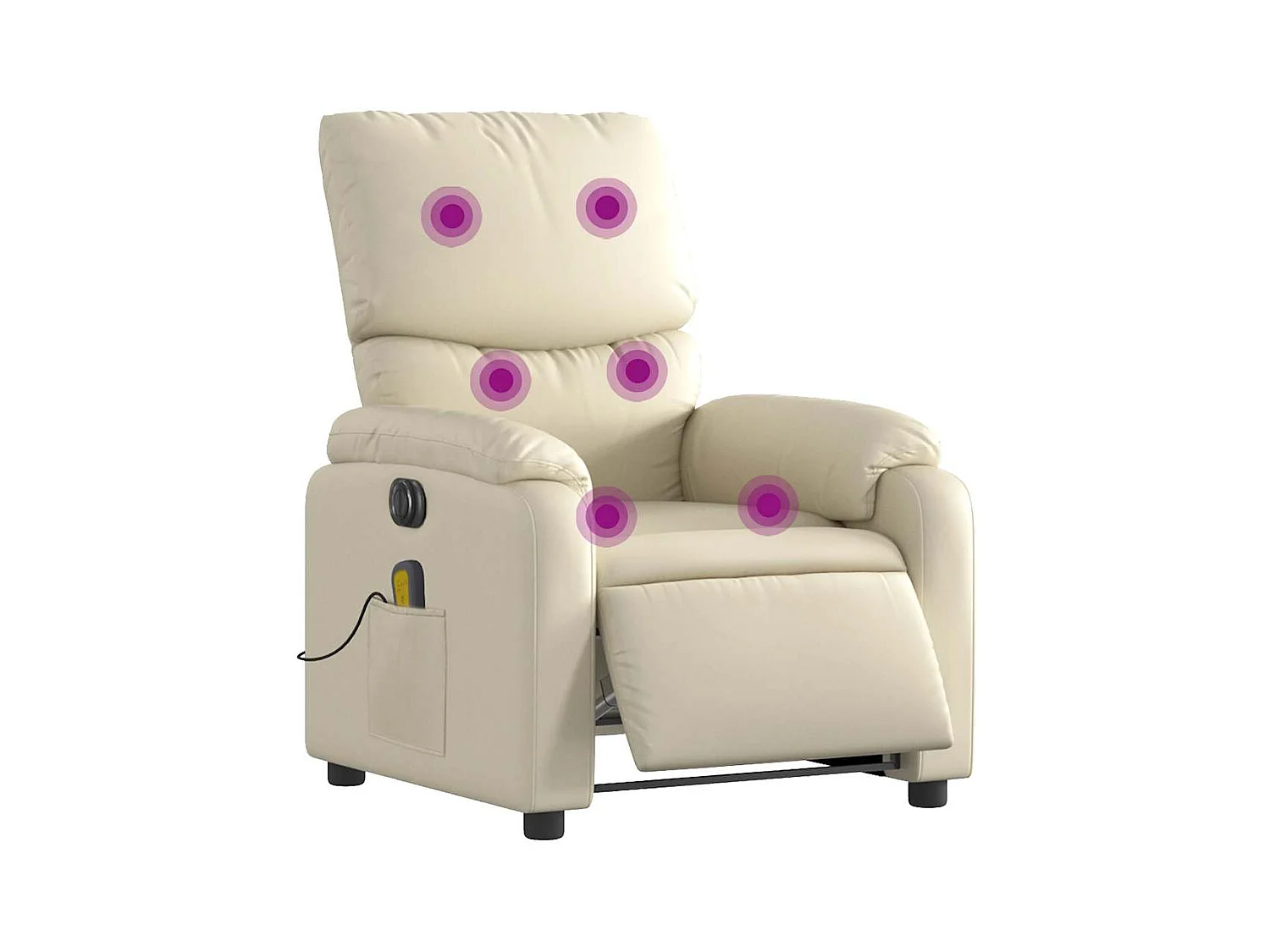 Sillón de salón | Silla | Sillón de masaje reclinable eléctrico cuero sintético crema SHL9080