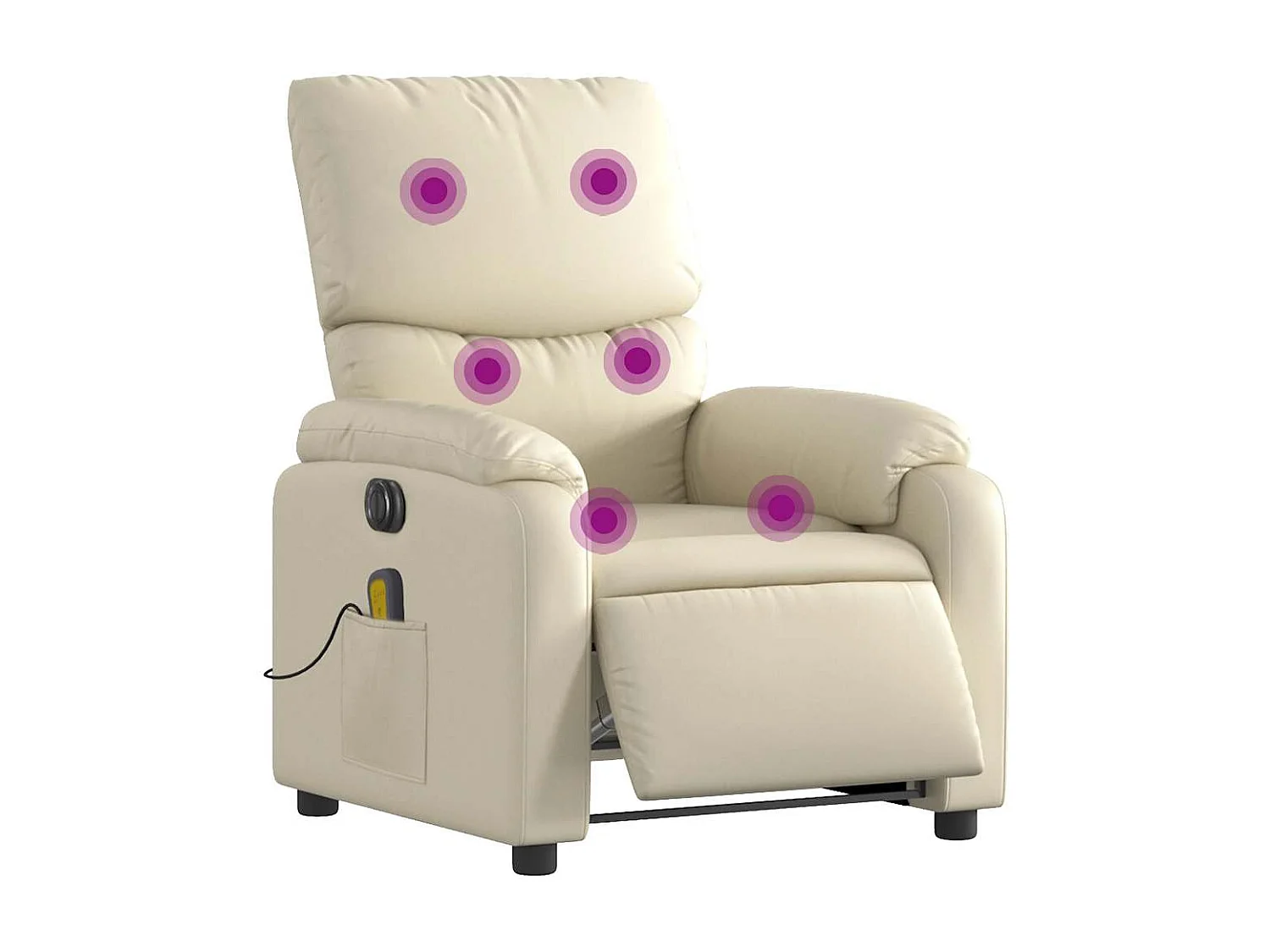Massagesessel Elektrisch | Relaxsessel indoor Creme Kunstleder SHL69577