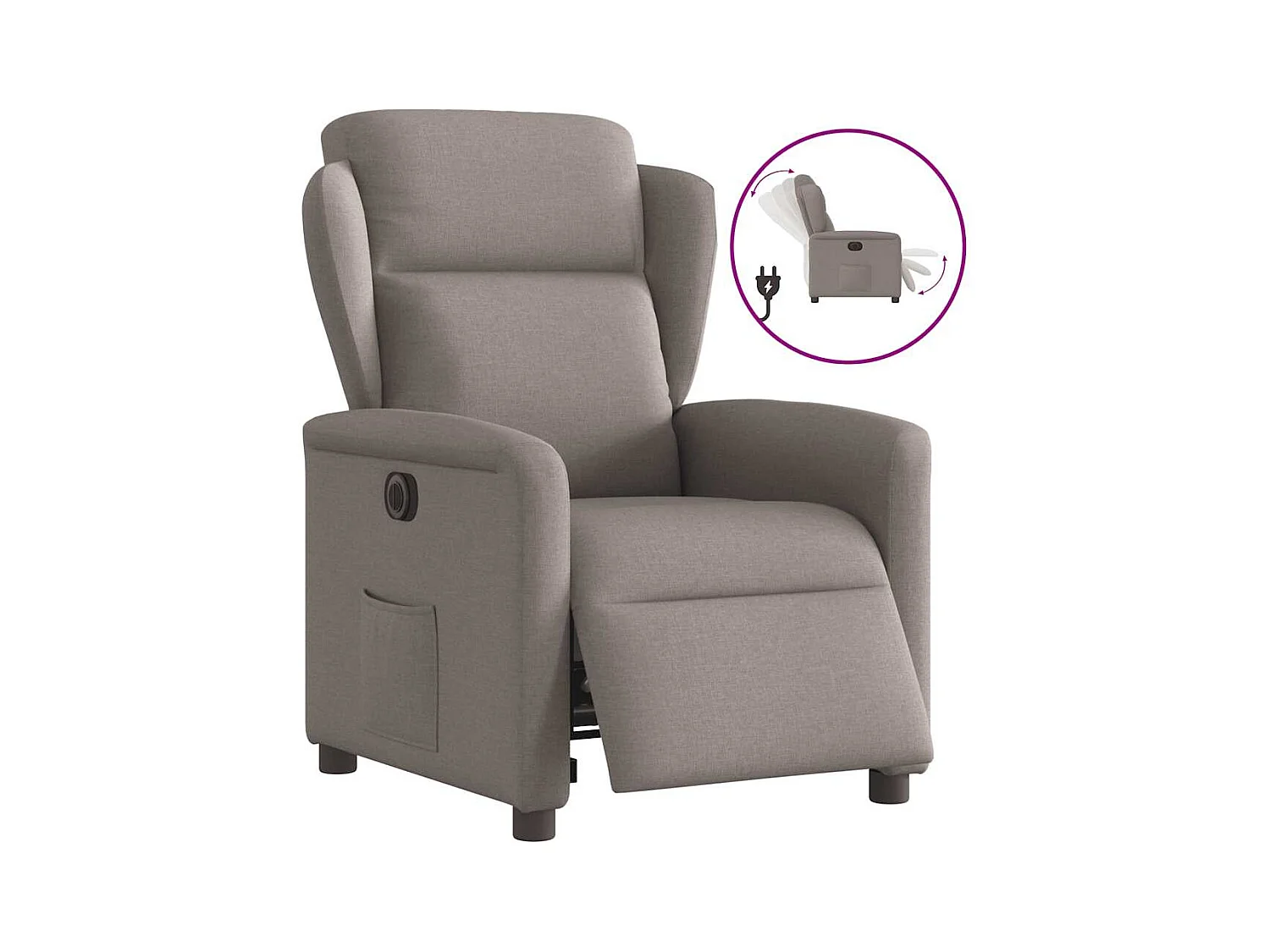 Sillón de relax | Silla | Sillón reclinable eléctrico tela gris taupé SHL6292