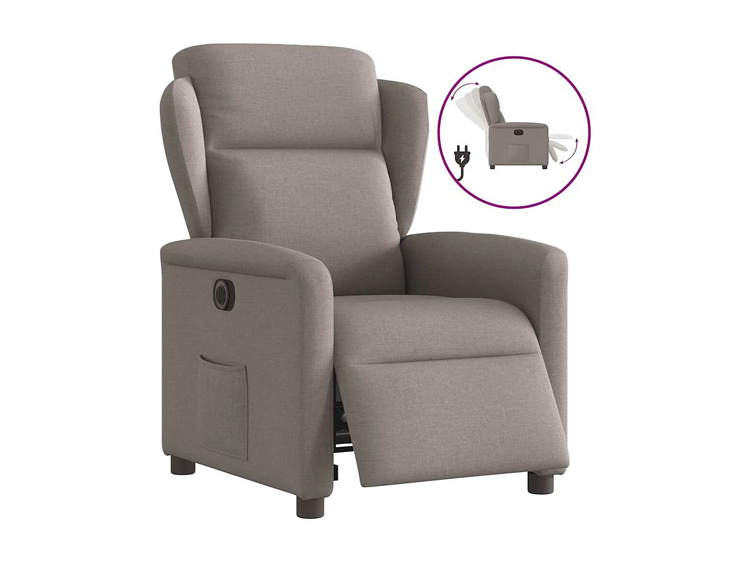 Fauteuil inclinable électrique-Chaise de relax-Fauteuil TV Taupe Tissu SHL5074
