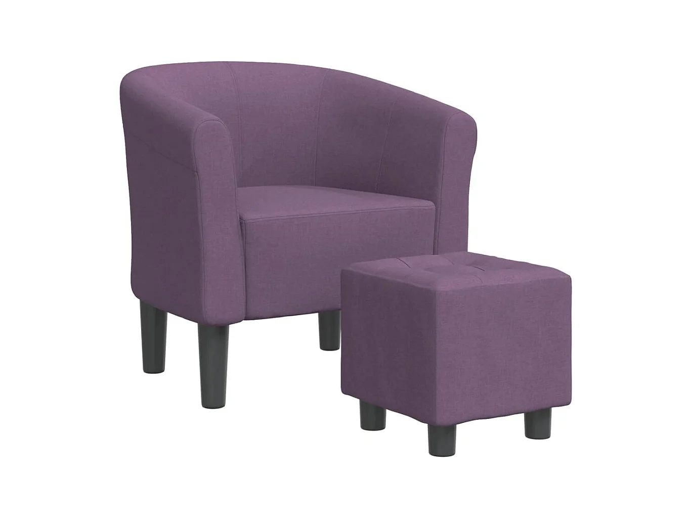 Fauteuil de Salon-Chaise cabriolet avec repose-pied violet tissu SHL4328