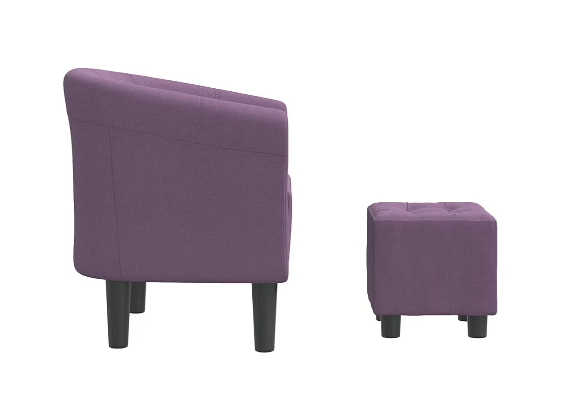 Fauteuil de Salon-Chaise cabriolet avec repose-pied violet tissu SHL4328