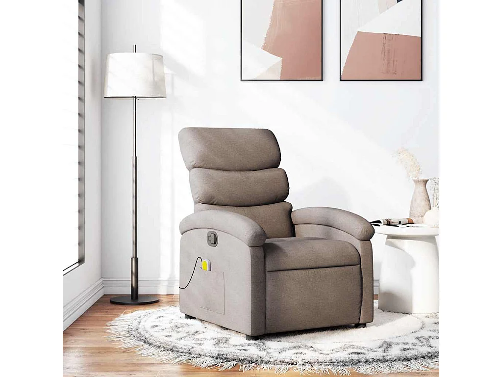 Massagesessel | Relaxsessel für Wohnzimmer Taupe Stoff SHL22530