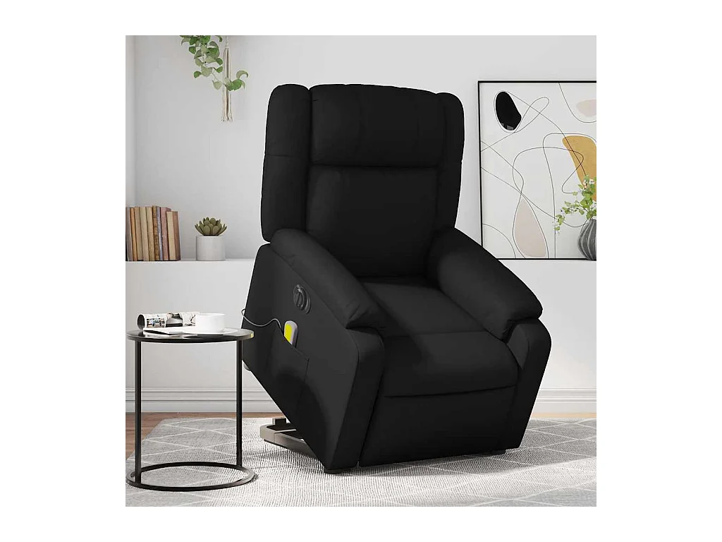 Sillón de salón | Silla | Sillón de masaje elevable eléctrico cuero sintético negro SHL2240