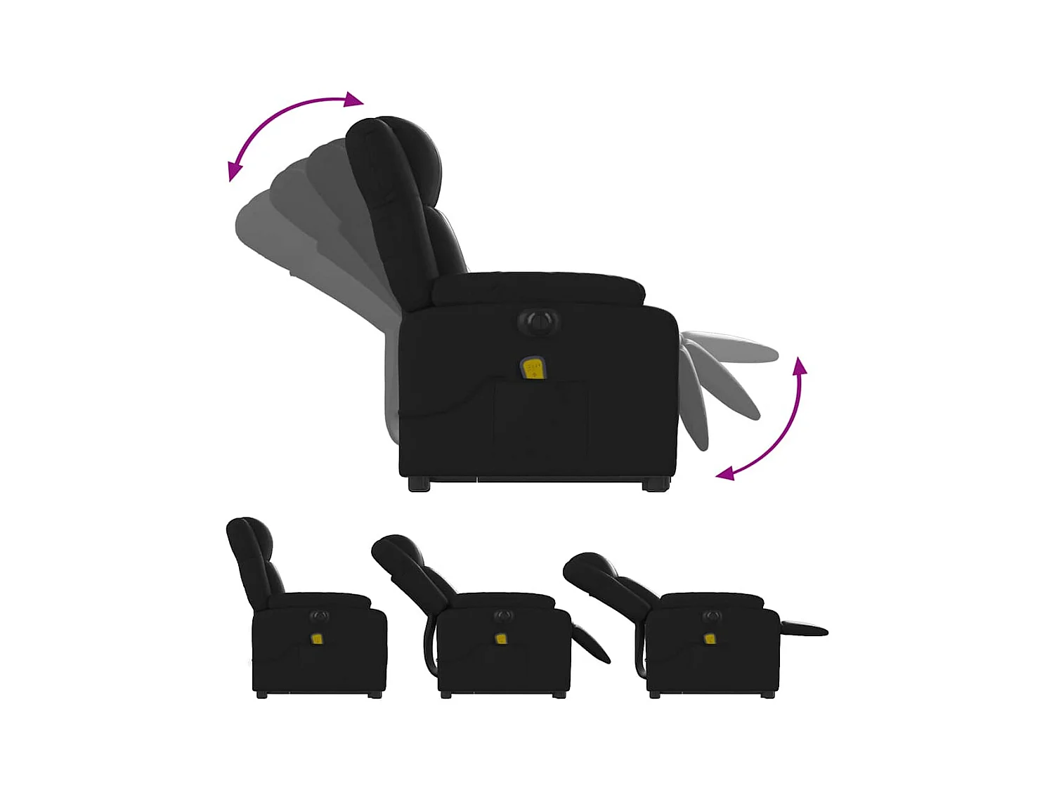 Sillón de salón | Silla | Sillón de masaje elevable eléctrico cuero sintético negro SHL2240