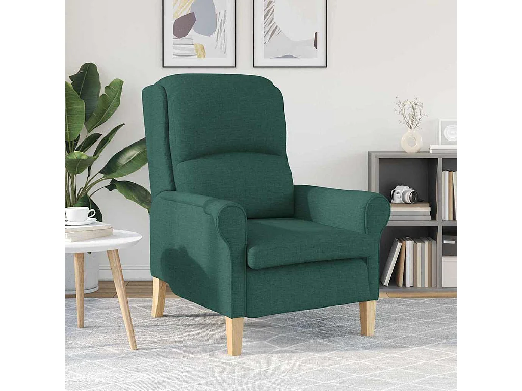 Poltrona Salotto | Poltroncina Relax | Poltrona Rilassante Verde scuro 76x94x102cm Tessuto SHL9097