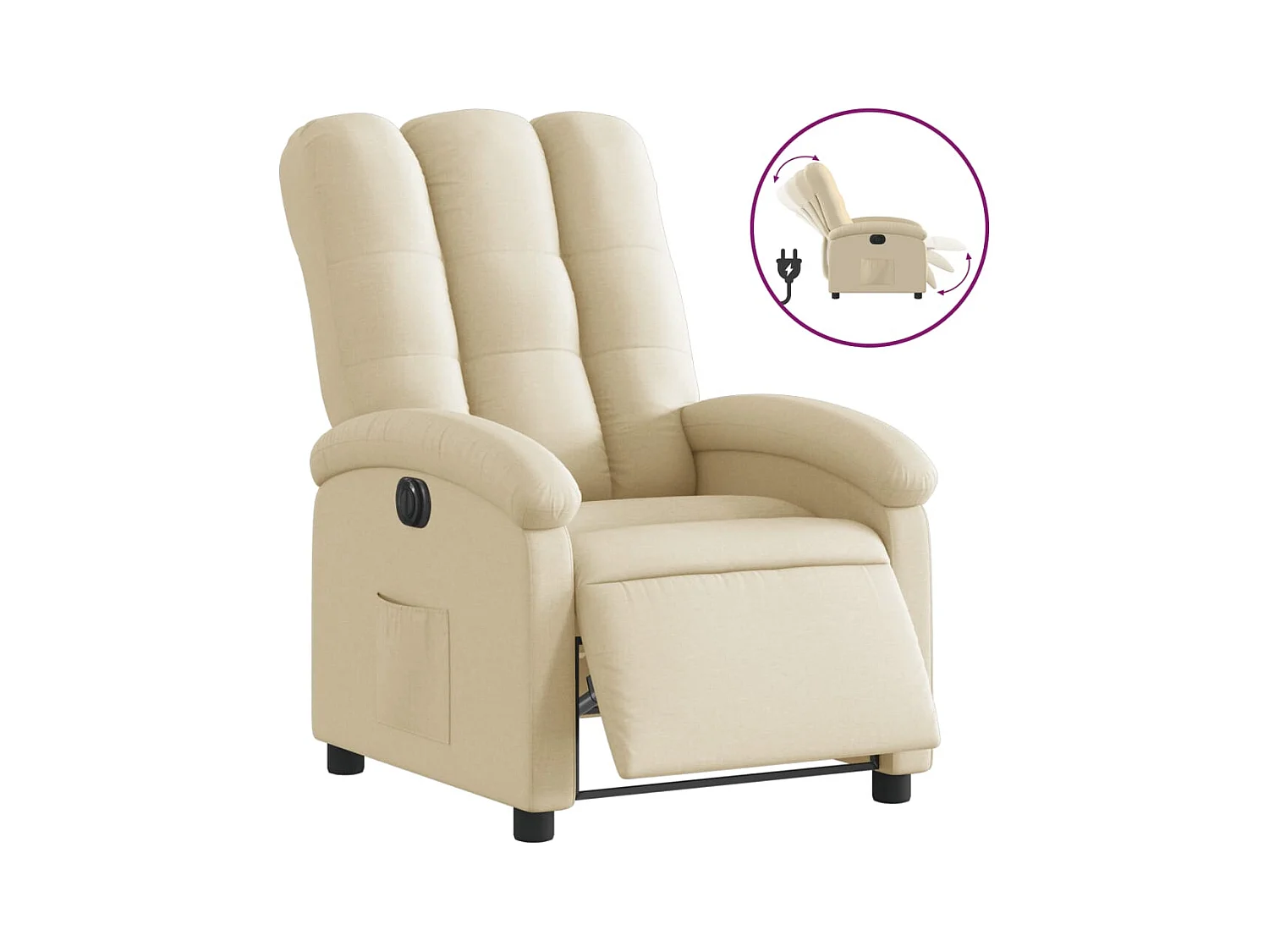 Fauteuil inclinable électrique-Chaise de relax-Fauteuil salon Crème Tissu SHL3923