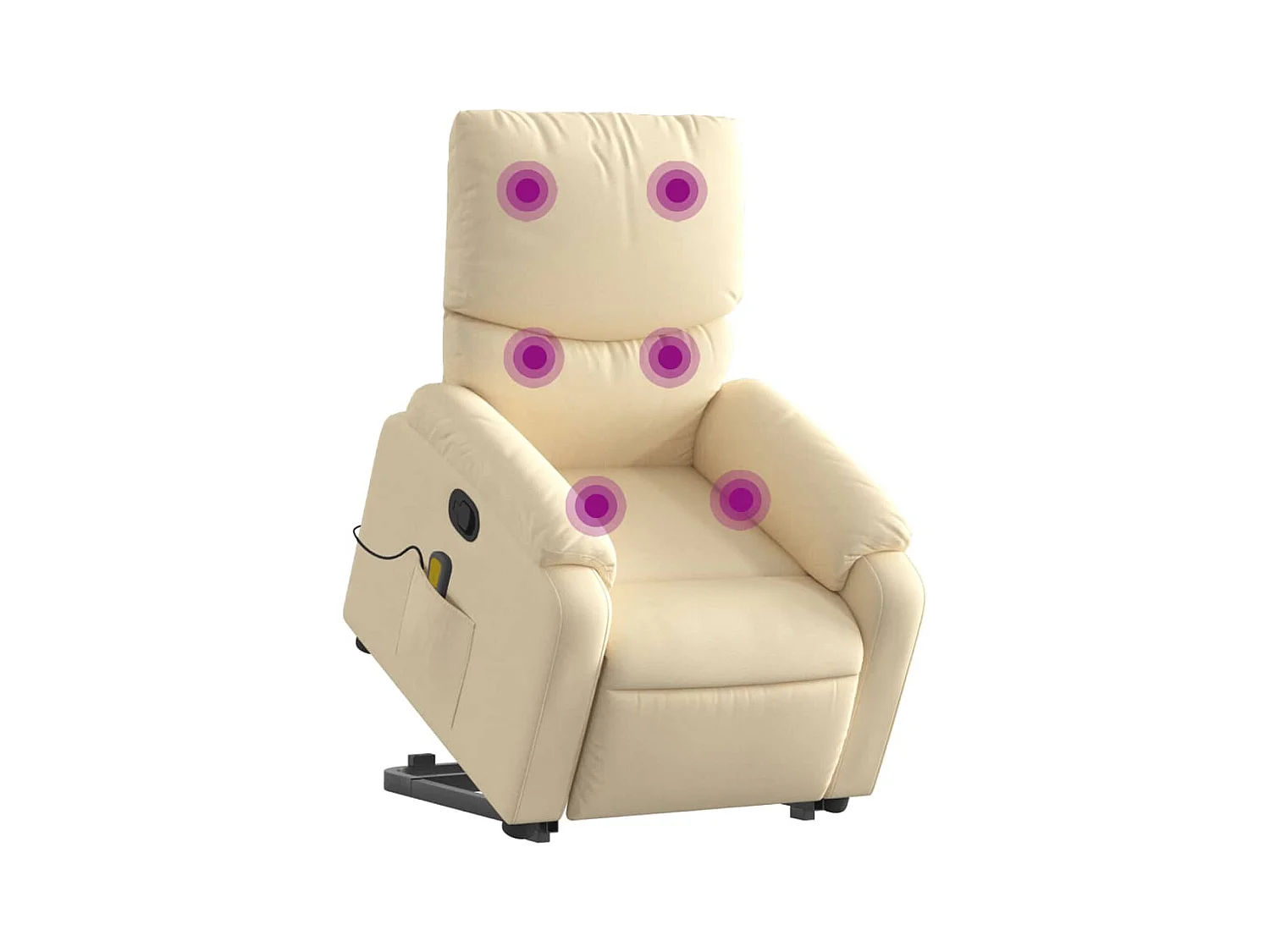 Silla de masaje reclinable de pie de tela color crema SHL7148