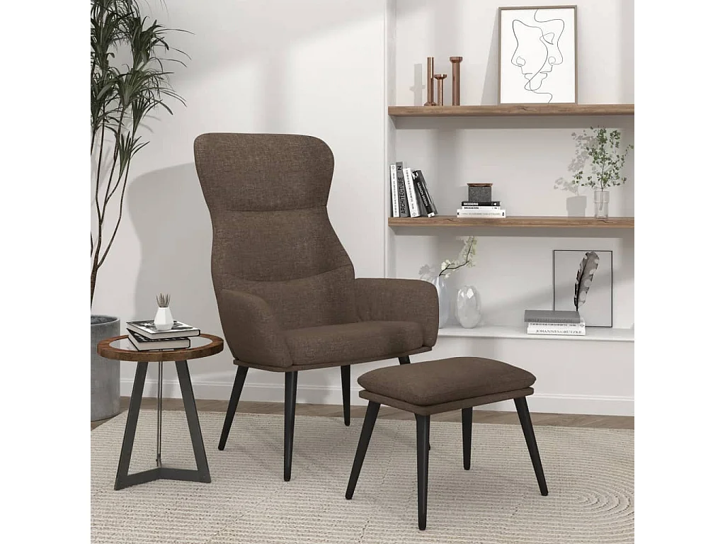 Sillón de relax | Silla de relax con reposapiés tela gris taupé SHL6354
