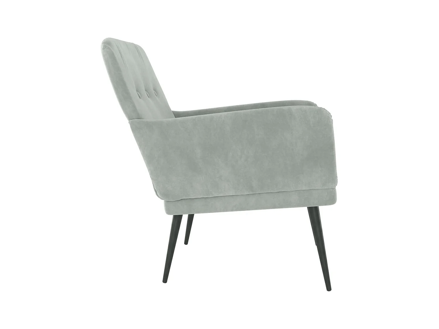 Sillón de salón | Silla de relax | Sillón de terciopelo gris claro 62x79x79 cm SHL4521