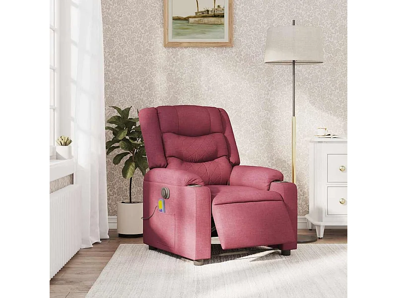 Sillón de salón | Silla | Sillón de masaje reclinable eléctrico tela rojo tinto SHL5008