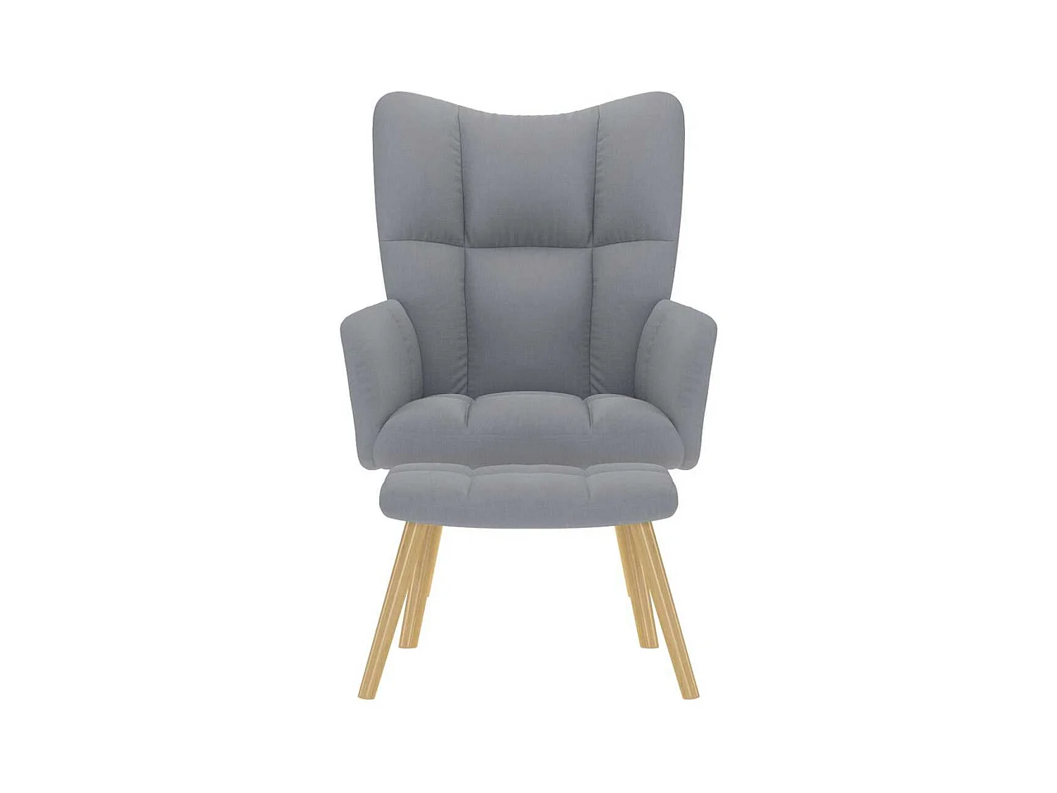 Sillón de relax | Silla de relax con taburete tela gris claro SHL4219