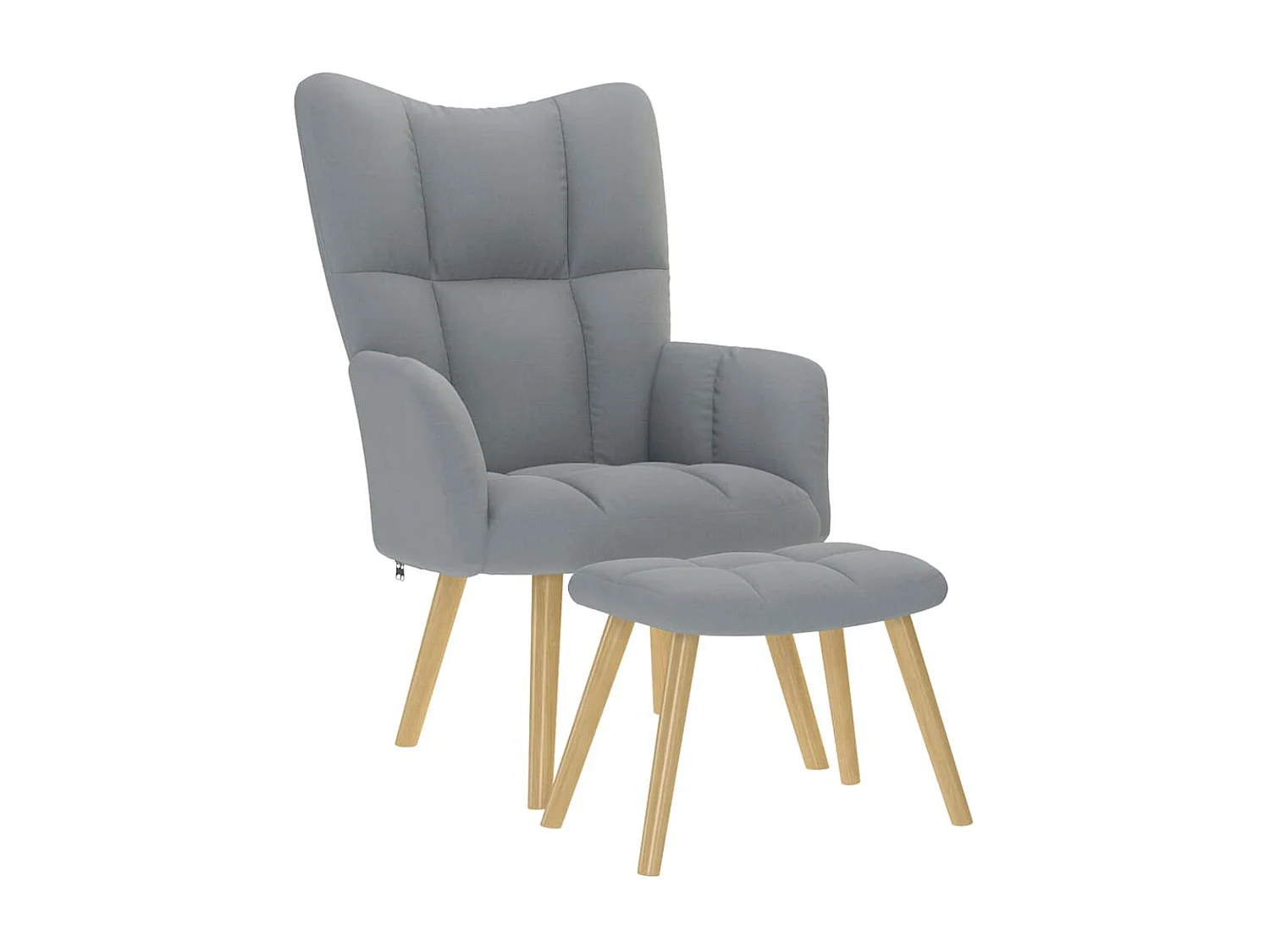 Fauteuil de relaxation-Fauteuil de Lecture avec repose-pied Gris clair Tissu SHL3448