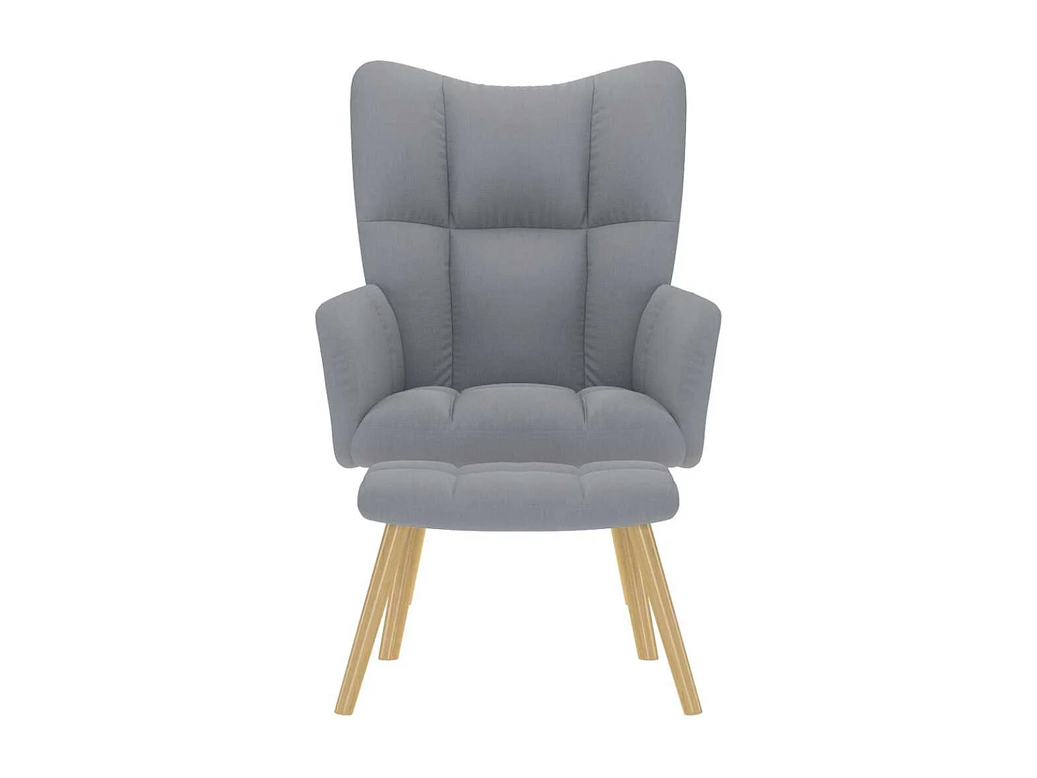 Fauteuil de relaxation-Fauteuil de Lecture avec repose-pied Gris clair Tissu SHL3448