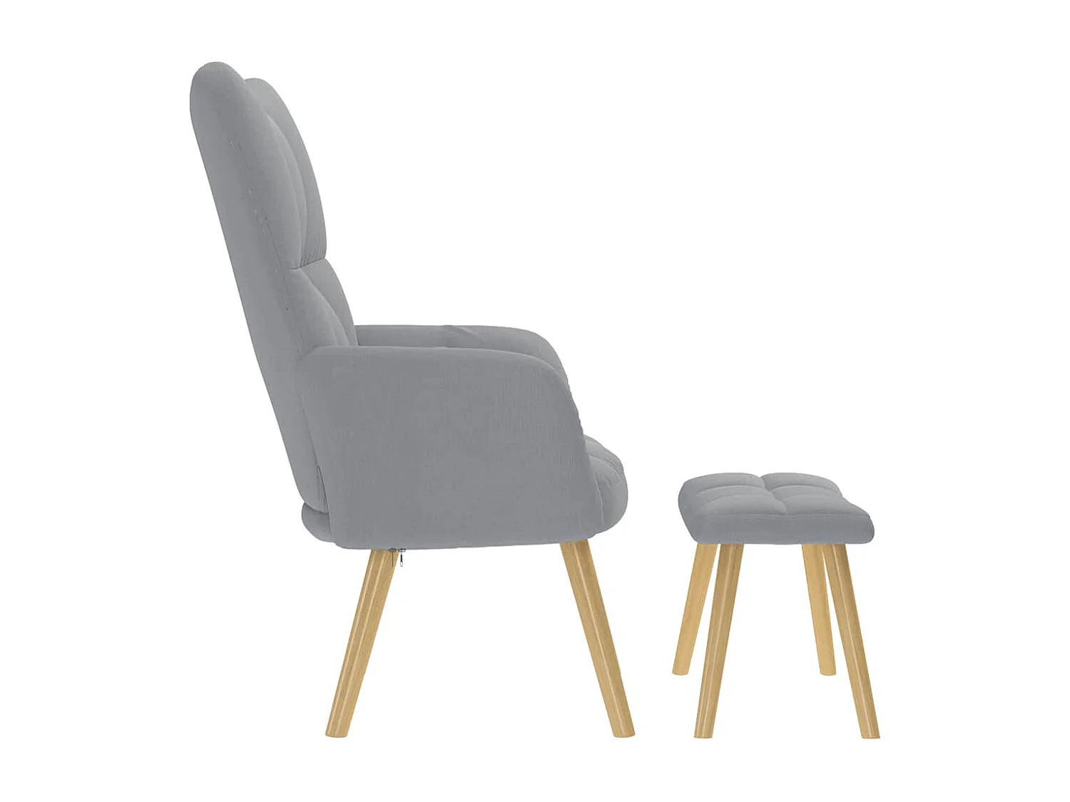 Fauteuil de relaxation-Fauteuil de Lecture avec repose-pied Gris clair Tissu SHL3448